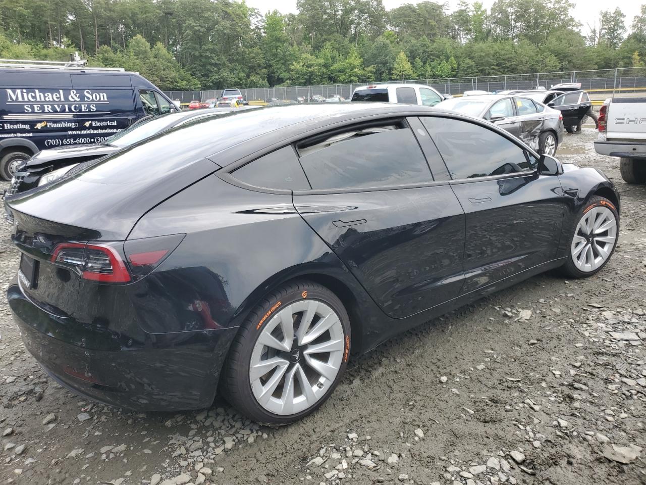 VIN 5YJ3E1EA3NF186762 2022 TESLA MODEL 3 no.3