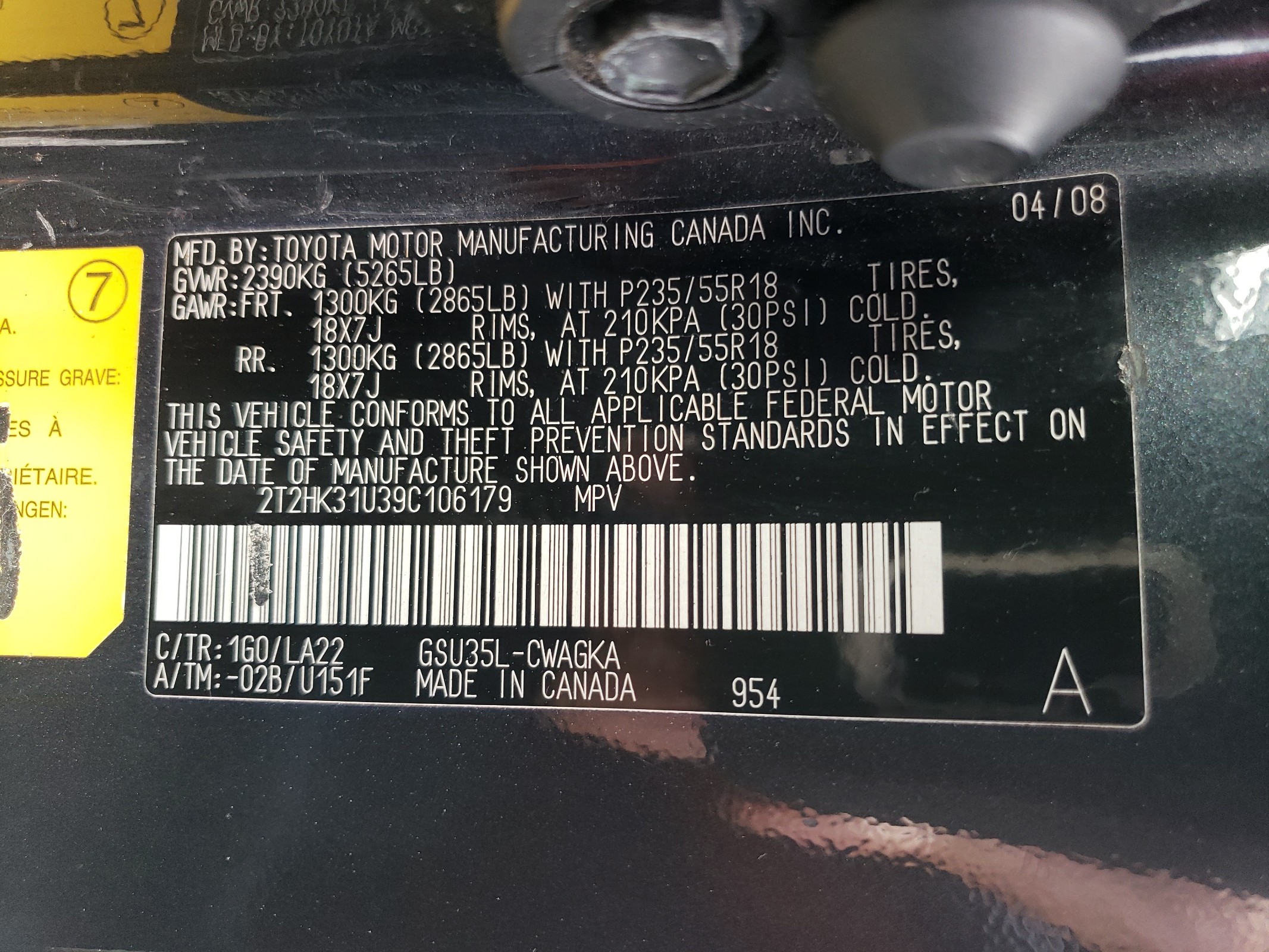 2T2HK31U39C106179 2009 Lexus Rx 350