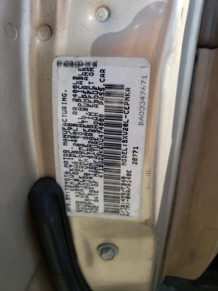 1999 Toyota Camry Ce VIN: 4T1BG22K6XU474080 Lot: 62444024