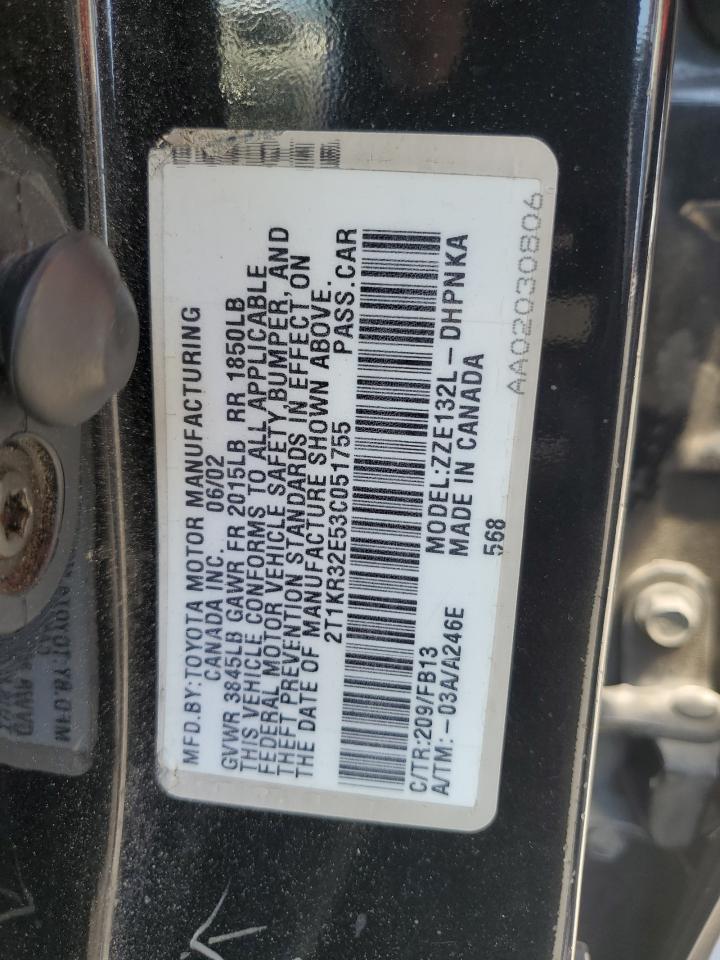 2T1KR32E53C051755 2003 Toyota Corolla Matrix Xr