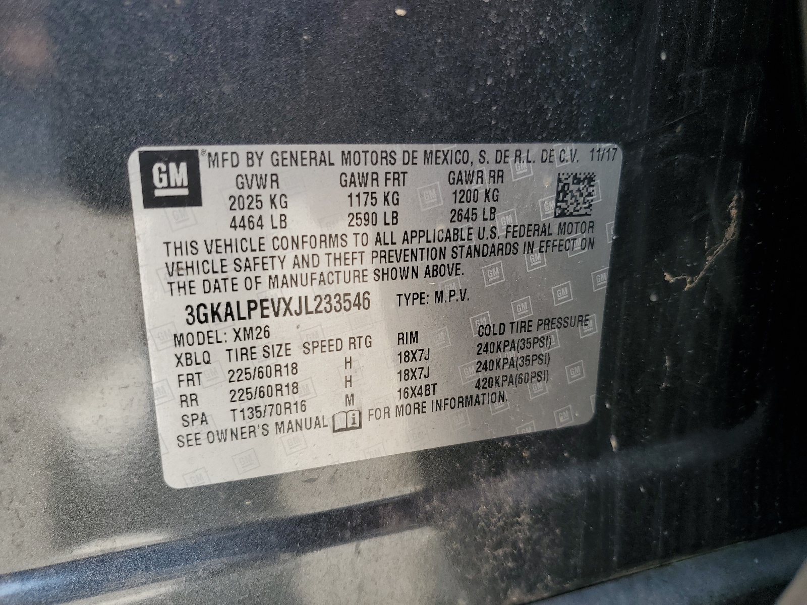 3GKALPEVXJL233546 2018 GMC Terrain Slt