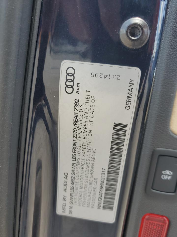 WAUGNAF46HN021317 2017 Audi A4 Premium