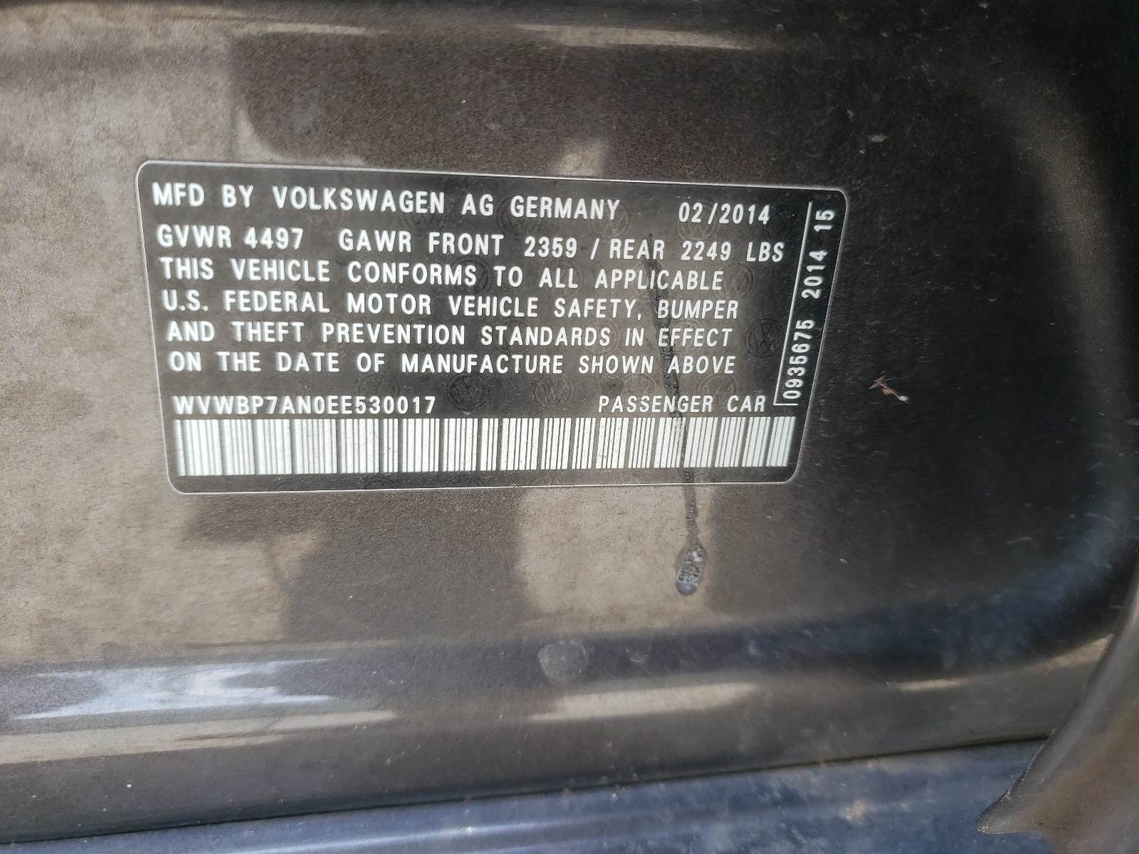 WVWBP7AN0EE530017 2014 Volkswagen Cc Sport