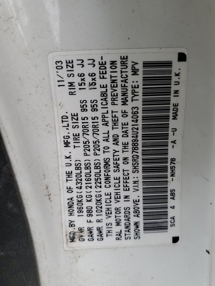 2004 Honda Cr-V Ex VIN: SHSRD78894U214063 Lot: 61139694