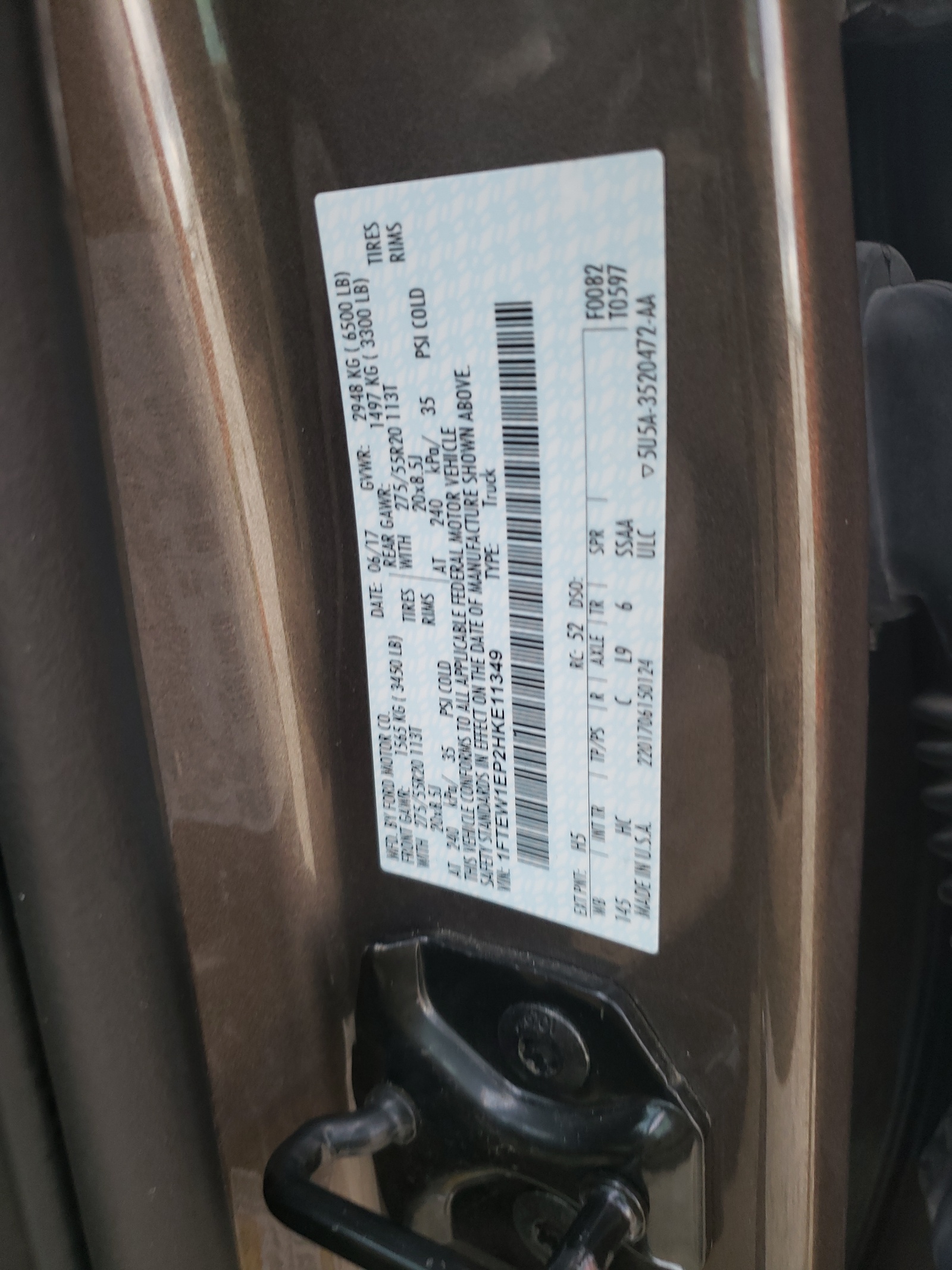 1FTEW1EP2HKE11349 2017 Ford F150 Supercrew