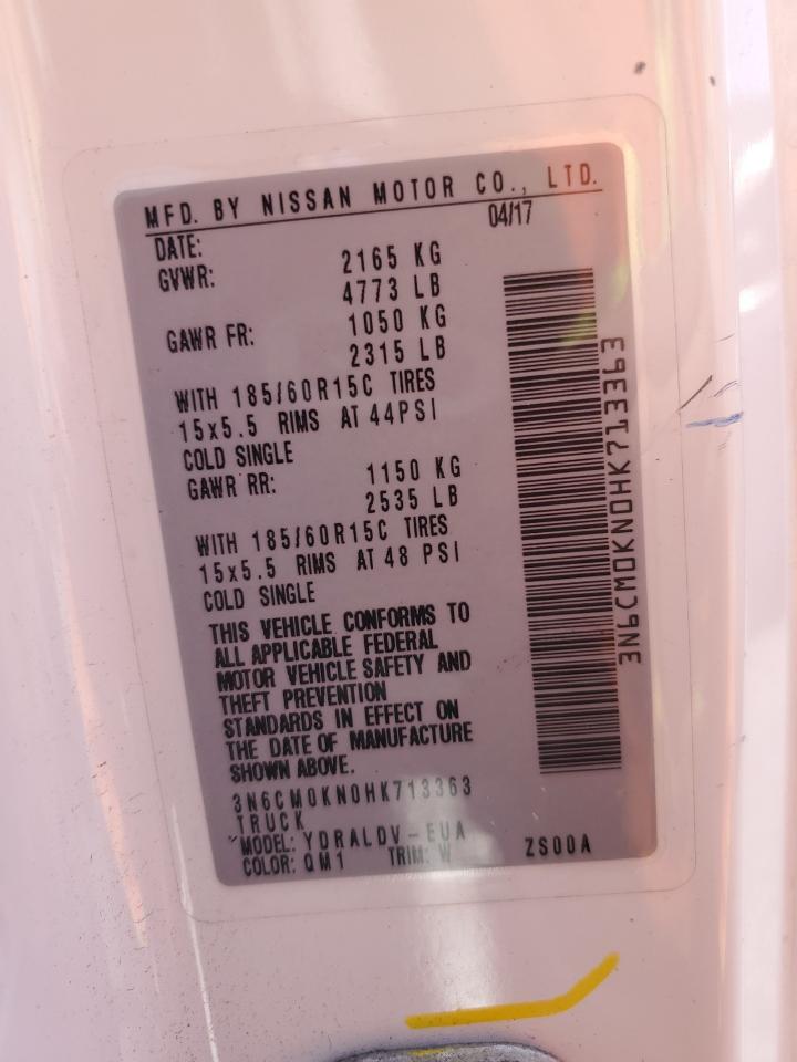 2017 Nissan Nv200 2.5S VIN: 3N6CM0KN0HK713363 Lot: 61466364