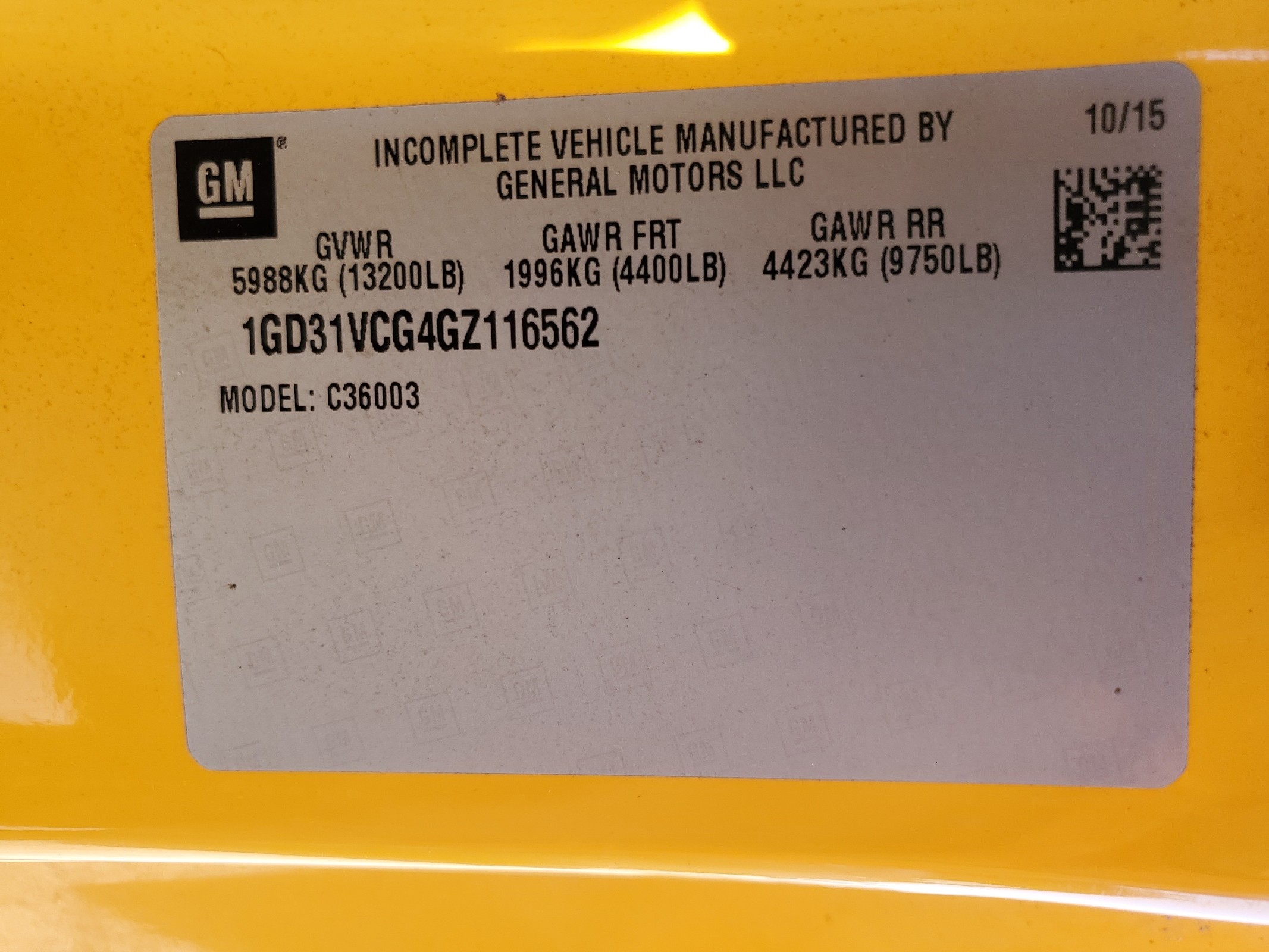 1GD31VCG4GZ116562 2016 GMC Sierra C3500