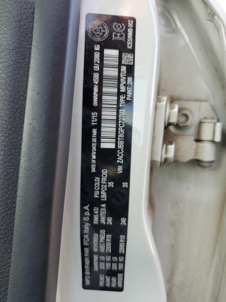 2016 Jeep Renegade Latitude VIN: ZACCJBBT8GPC72703 Lot: 63821684