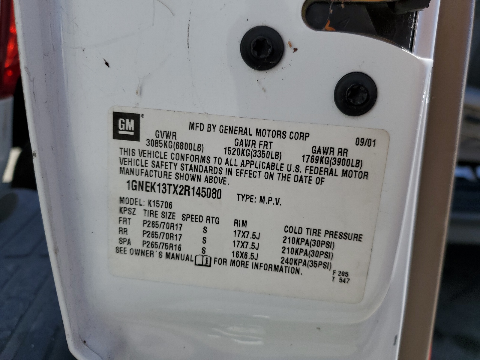 1GNEK13TX2R145080 2002 Chevrolet Tahoe K1500