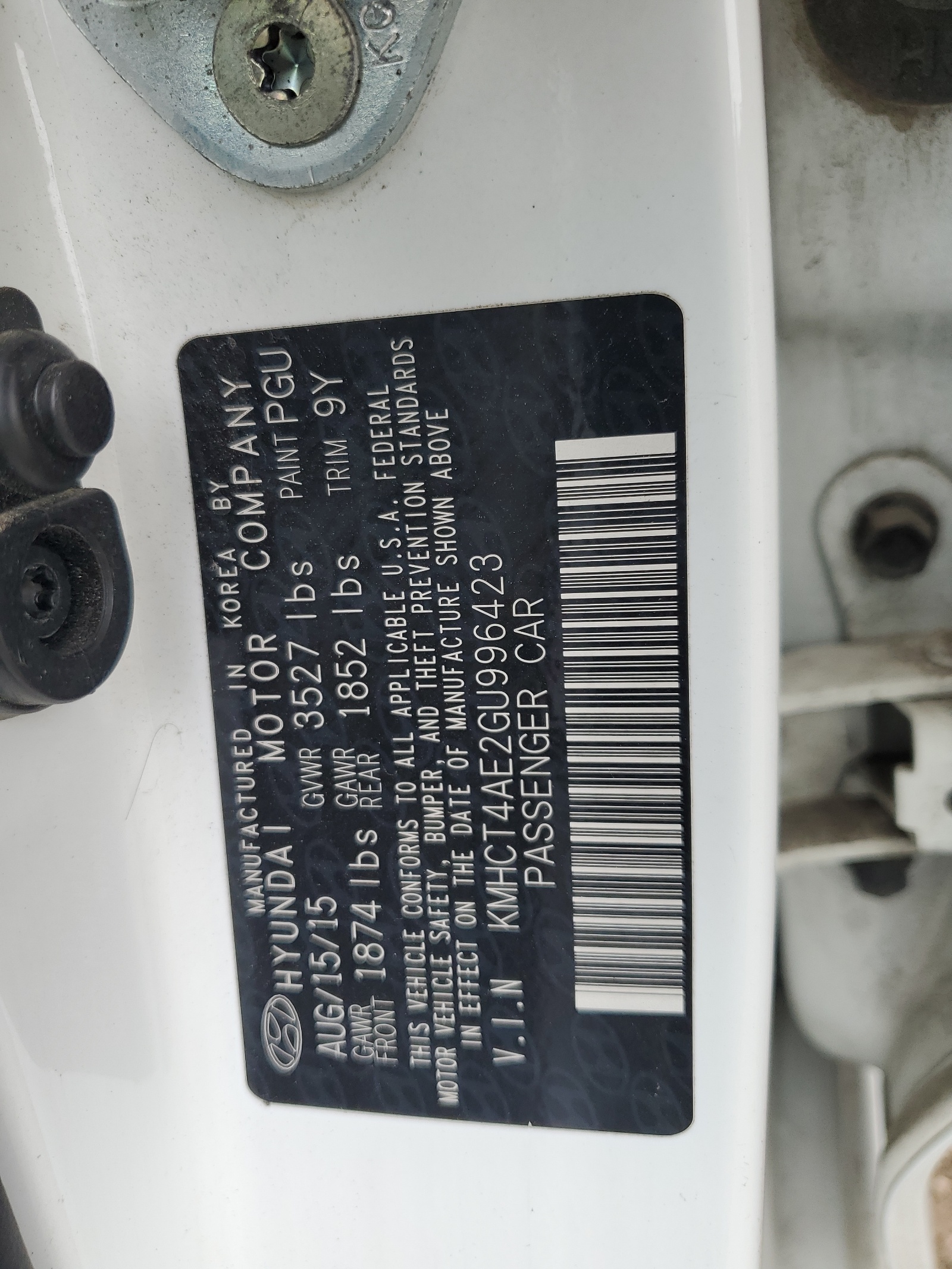 KMHCT4AE2GU996423 2016 Hyundai Accent Se