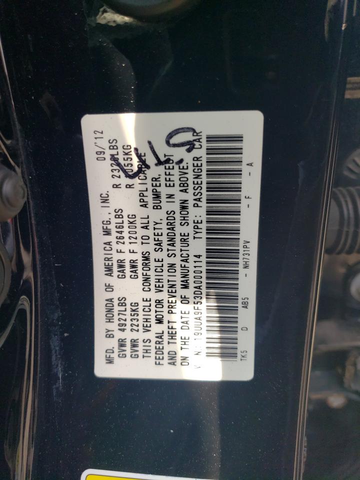 2013 Acura Tl Tech VIN: 19UUA9F53DA000114 Lot: 62319054