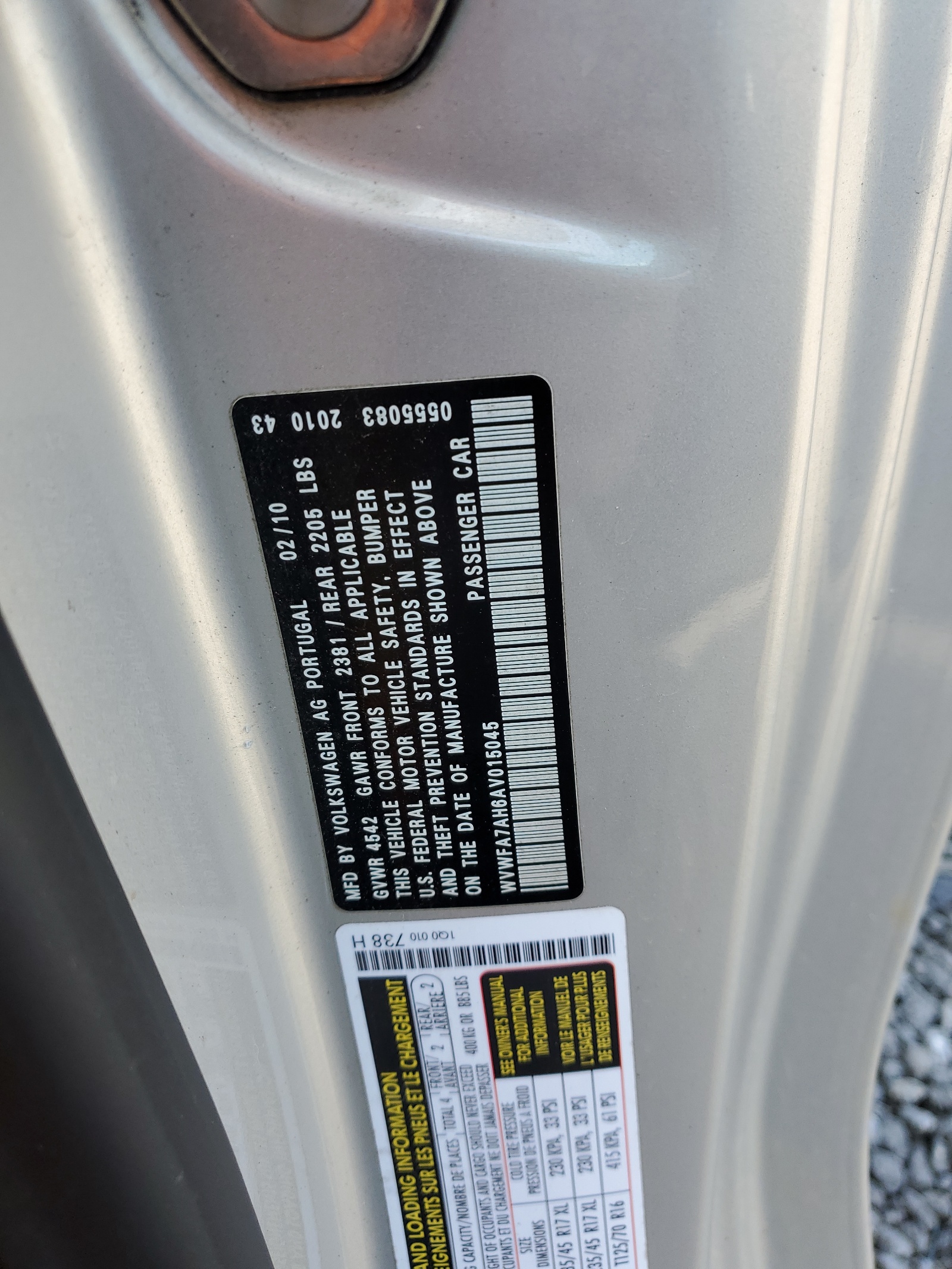 WVWFA7AH6AV015045 2010 Volkswagen Eos Lux