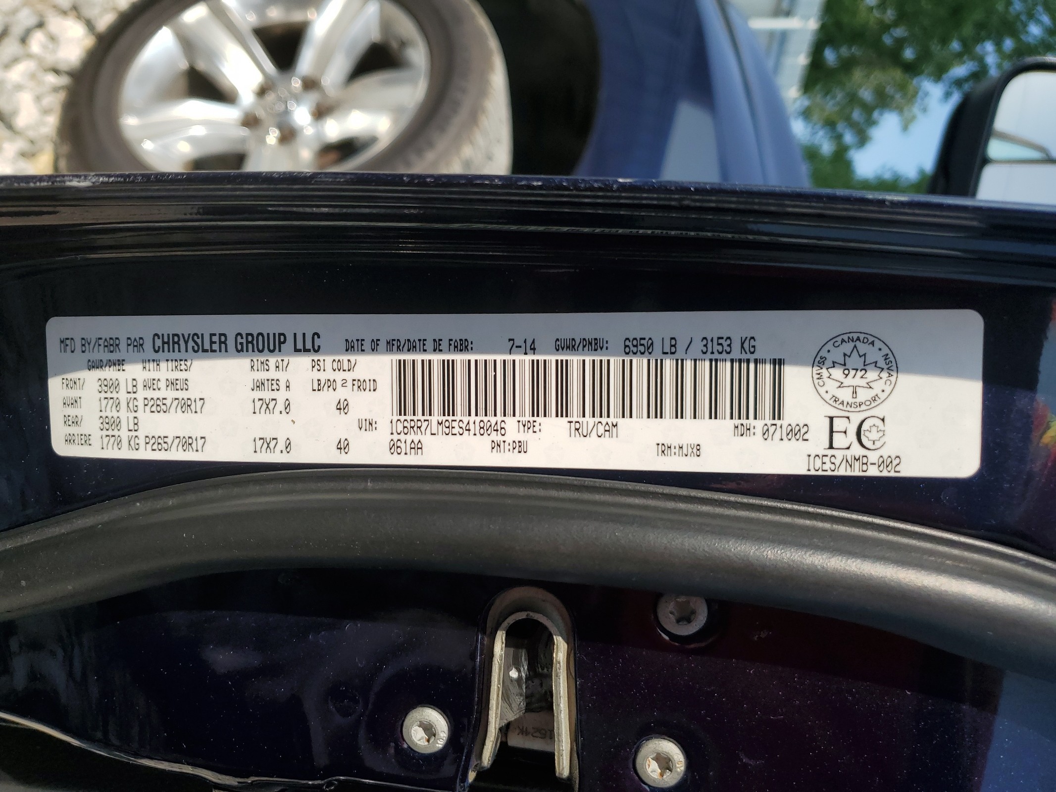 1C6RR7LM9ES418046 2014 Ram 1500 Slt