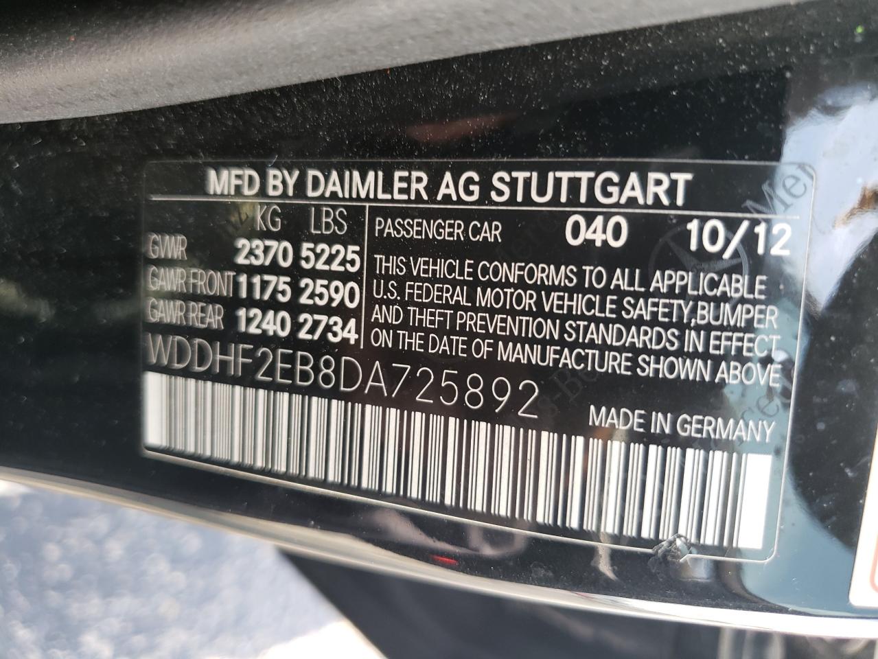 WDDHF2EB8DA725892 2013 Mercedes-Benz E 350 Bluetec