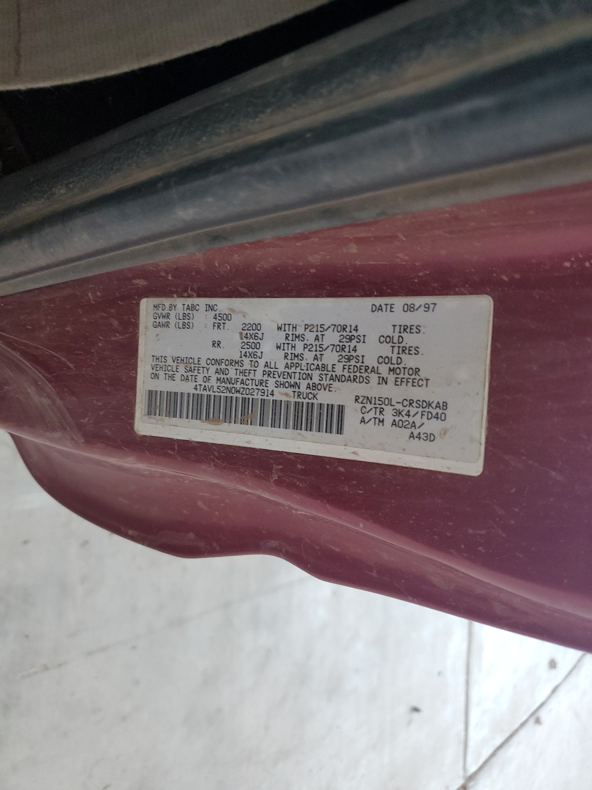 4TAVL52N0WZ027914 1998 Toyota Tacoma Xtracab