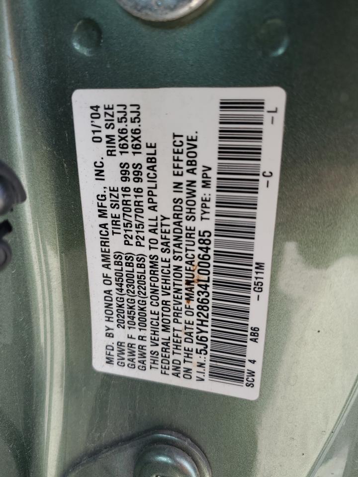 2004 Honda Element Ex VIN: 5J6YH28634L006485 Lot: 64455044
