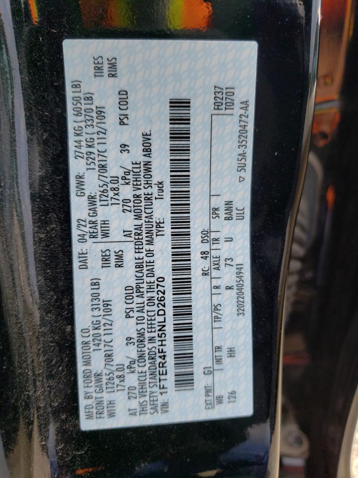 2022 Ford Ranger Xl VIN: 1FTER4FH5NLD26270 Lot: 64565404