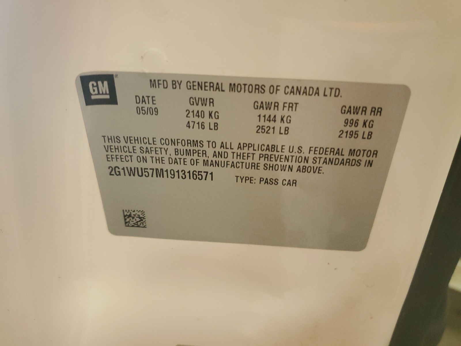 2G1WU57M191316571 2009 Chevrolet Impala Ltz