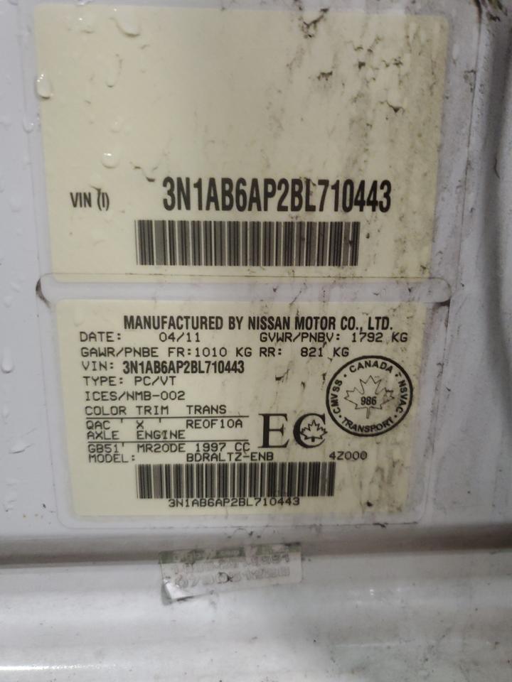 2011 Nissan Sentra 2.0 VIN: 3N1AB6AP2BL710443 Lot: 62003194