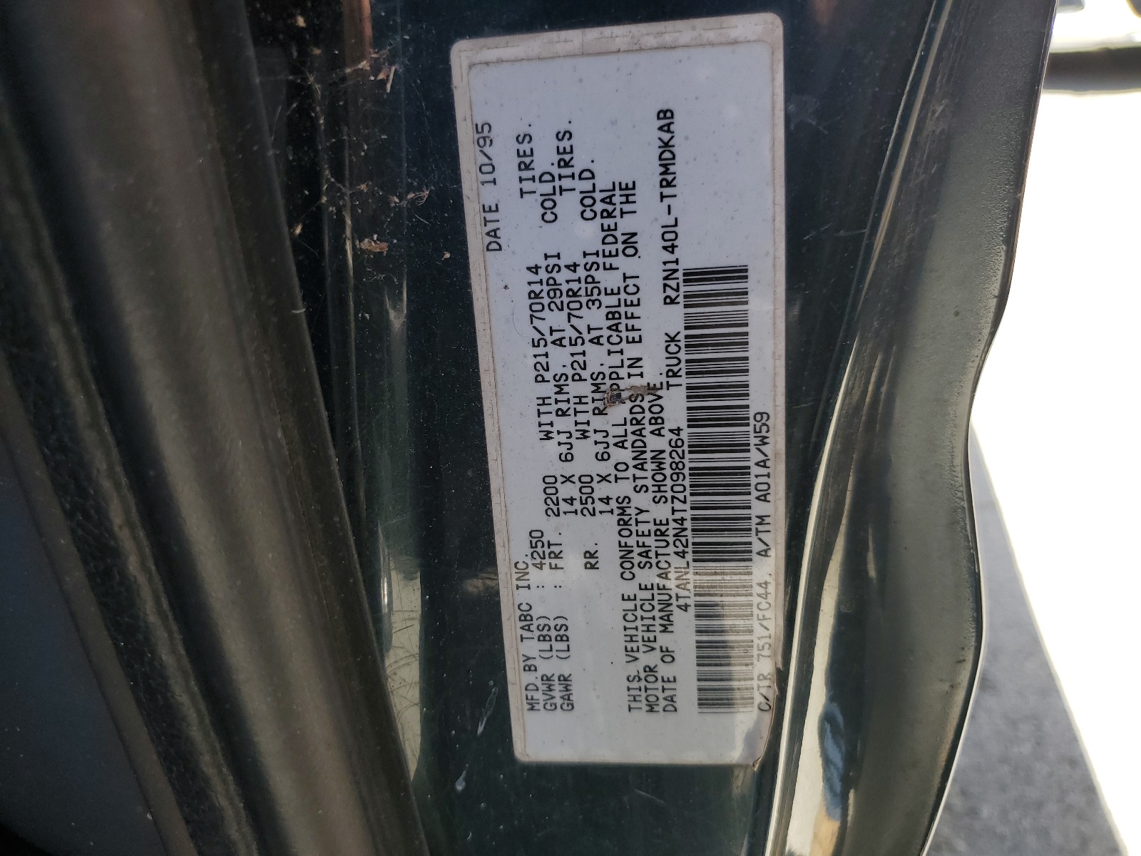 4TANL42N4TZ098264 1996 Toyota Tacoma