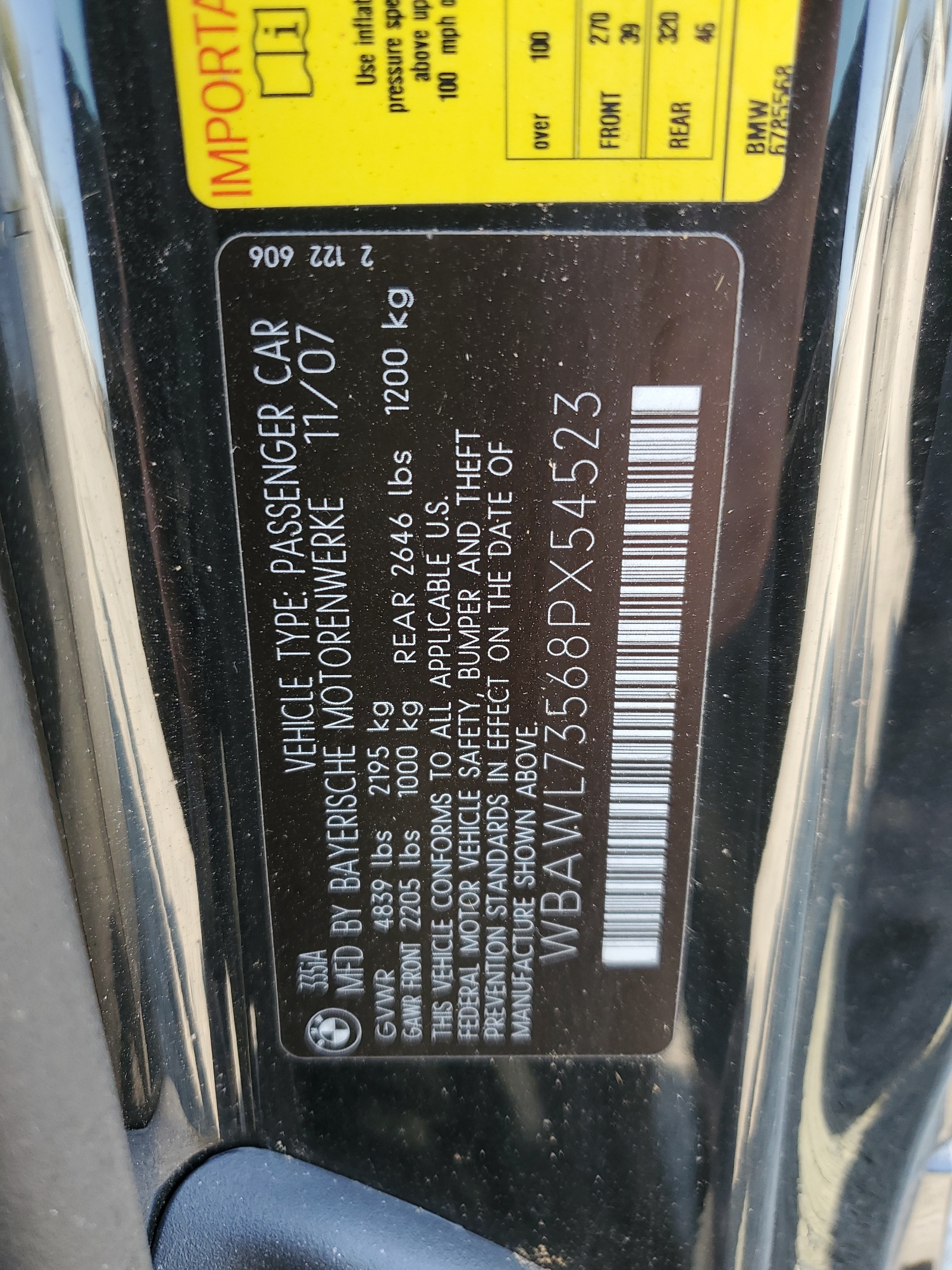 WBAWL73568PX54523 2008 BMW 335 I