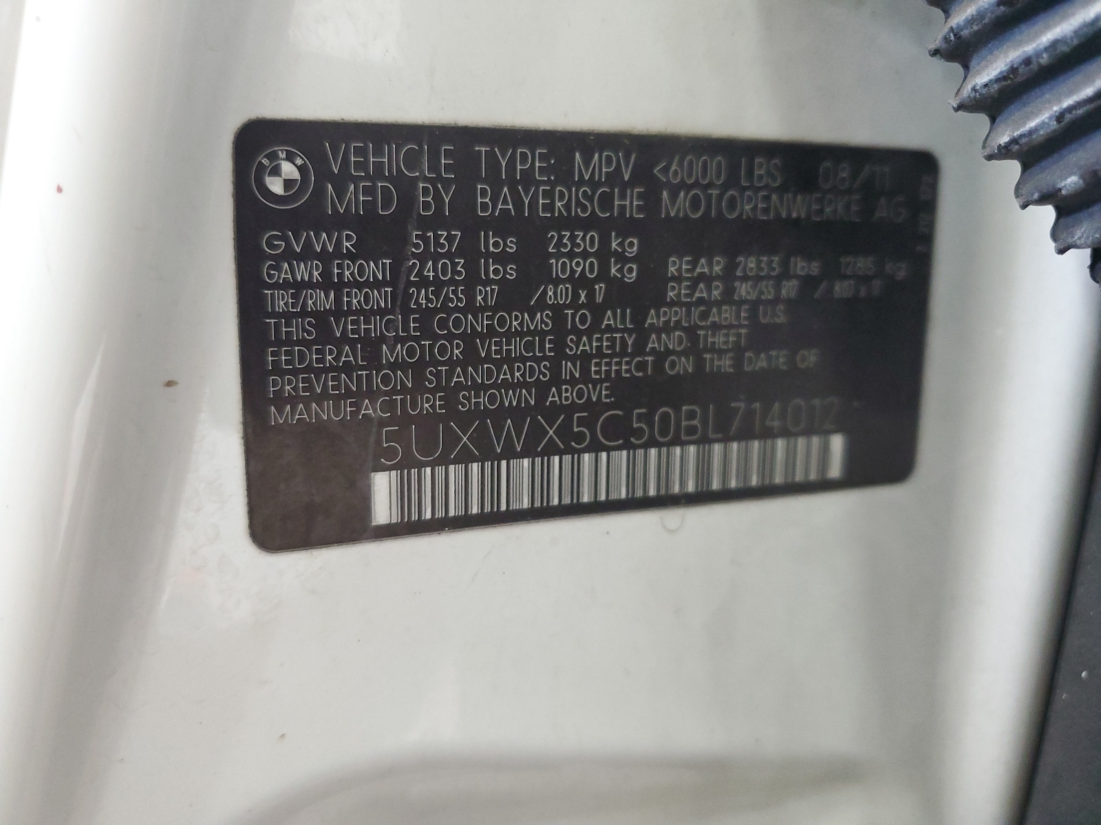 5UXWX5C50BL714012 2011 BMW X3 xDrive28I