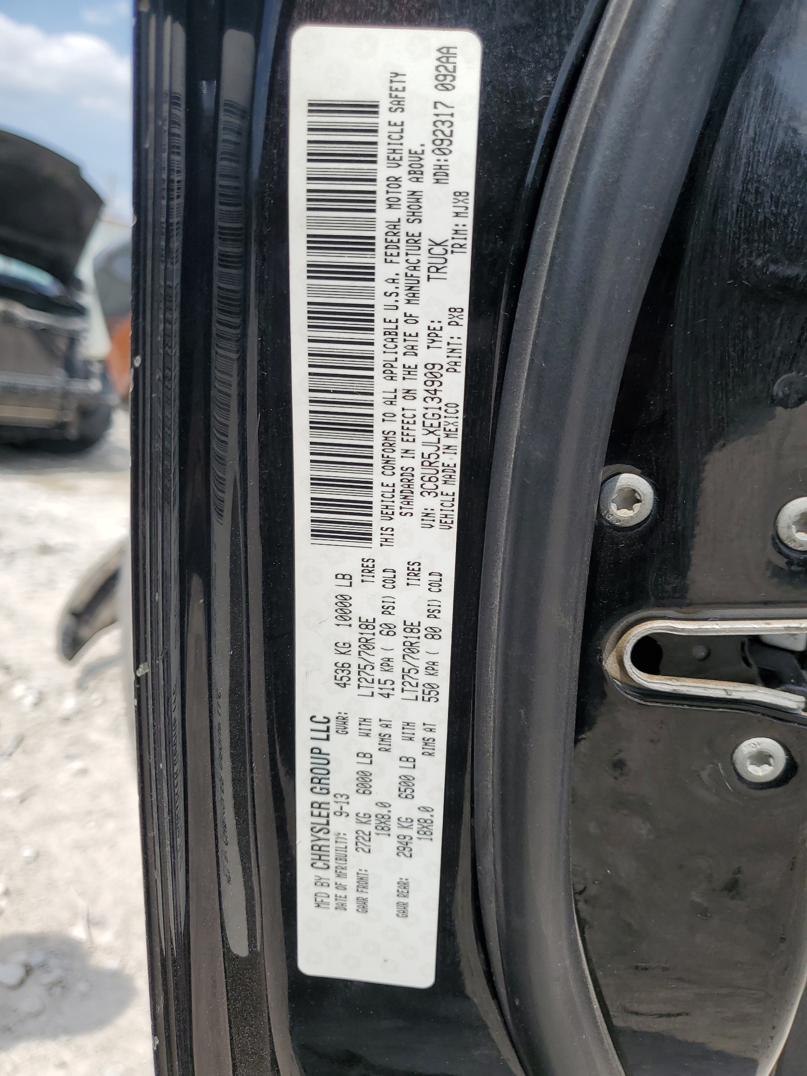 3C6UR5JLXEG134909 2014 Ram 2500 Slt