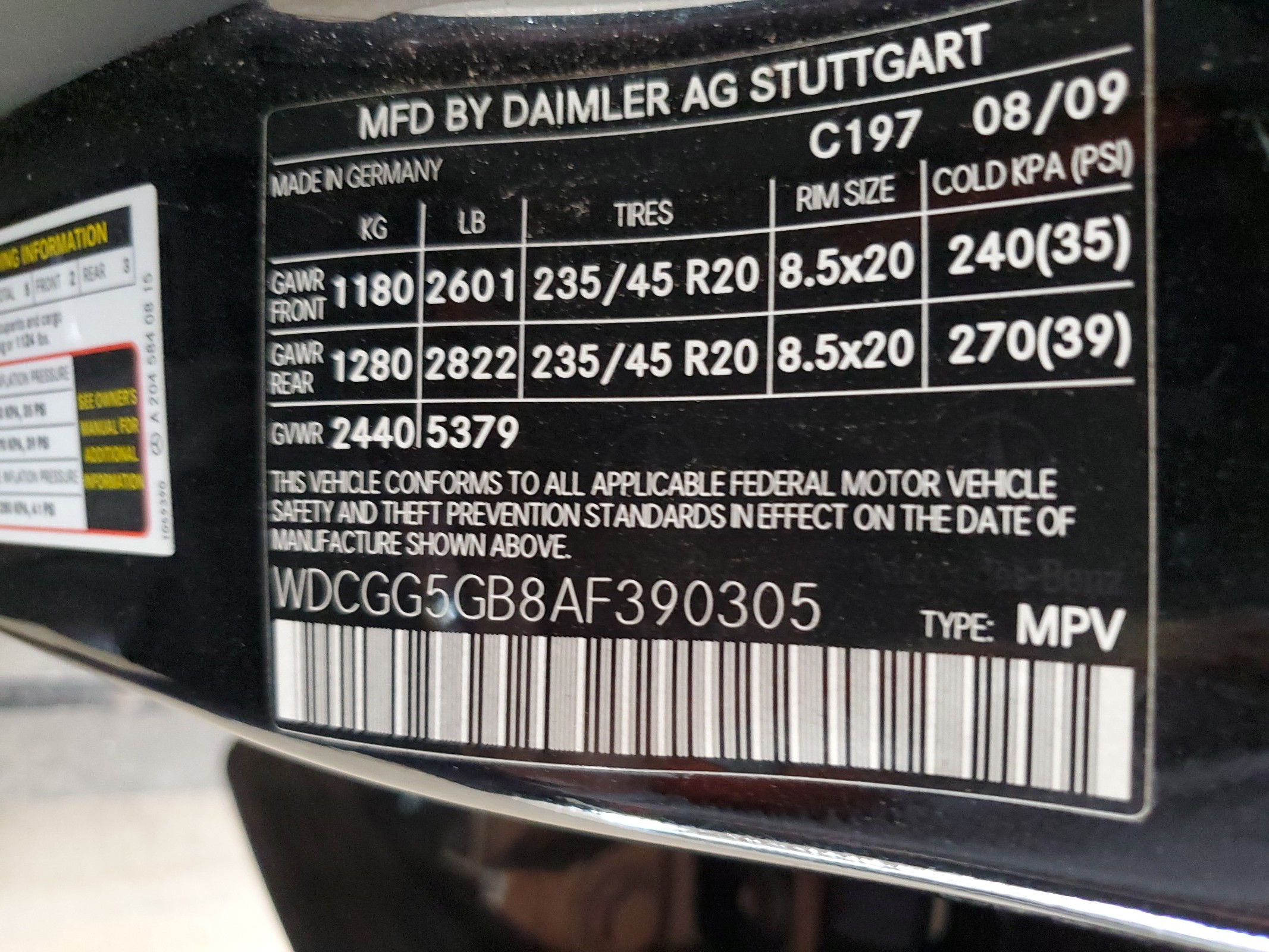 WDCGG5GB8AF390305 2010 Mercedes-Benz Glk 350