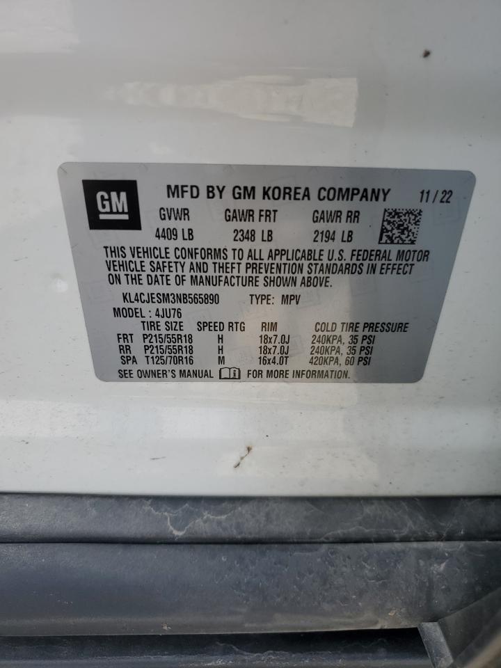 2022 Buick Encore Preferred VIN: KL4CJESM3NB565890 Lot: 62819964