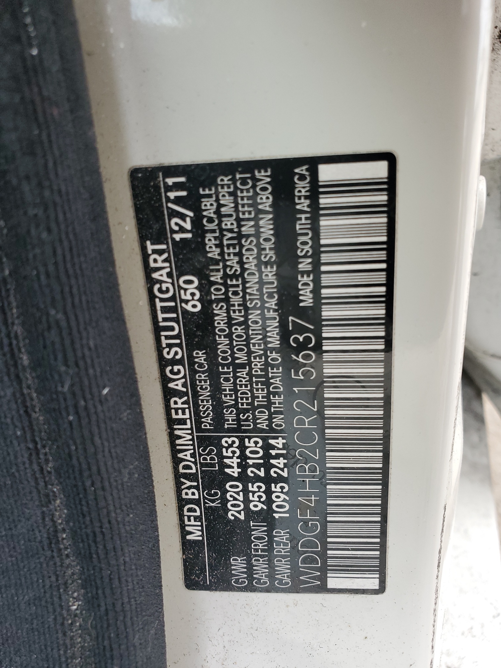 WDDGF4HB2CR215637 2012 Mercedes-Benz C 250