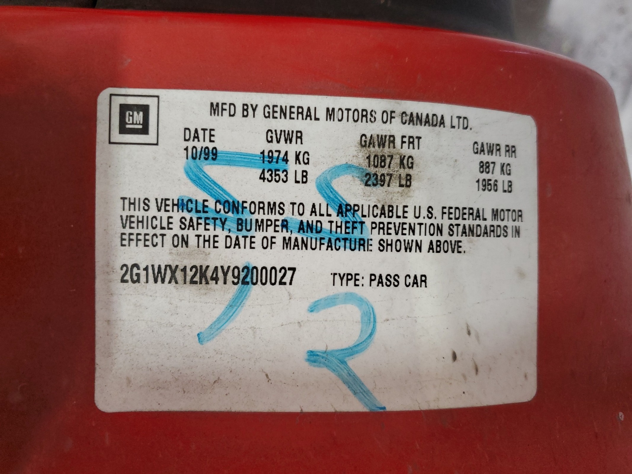 2G1WX12K4Y9200027 2000 Chevrolet Monte Carlo Ss