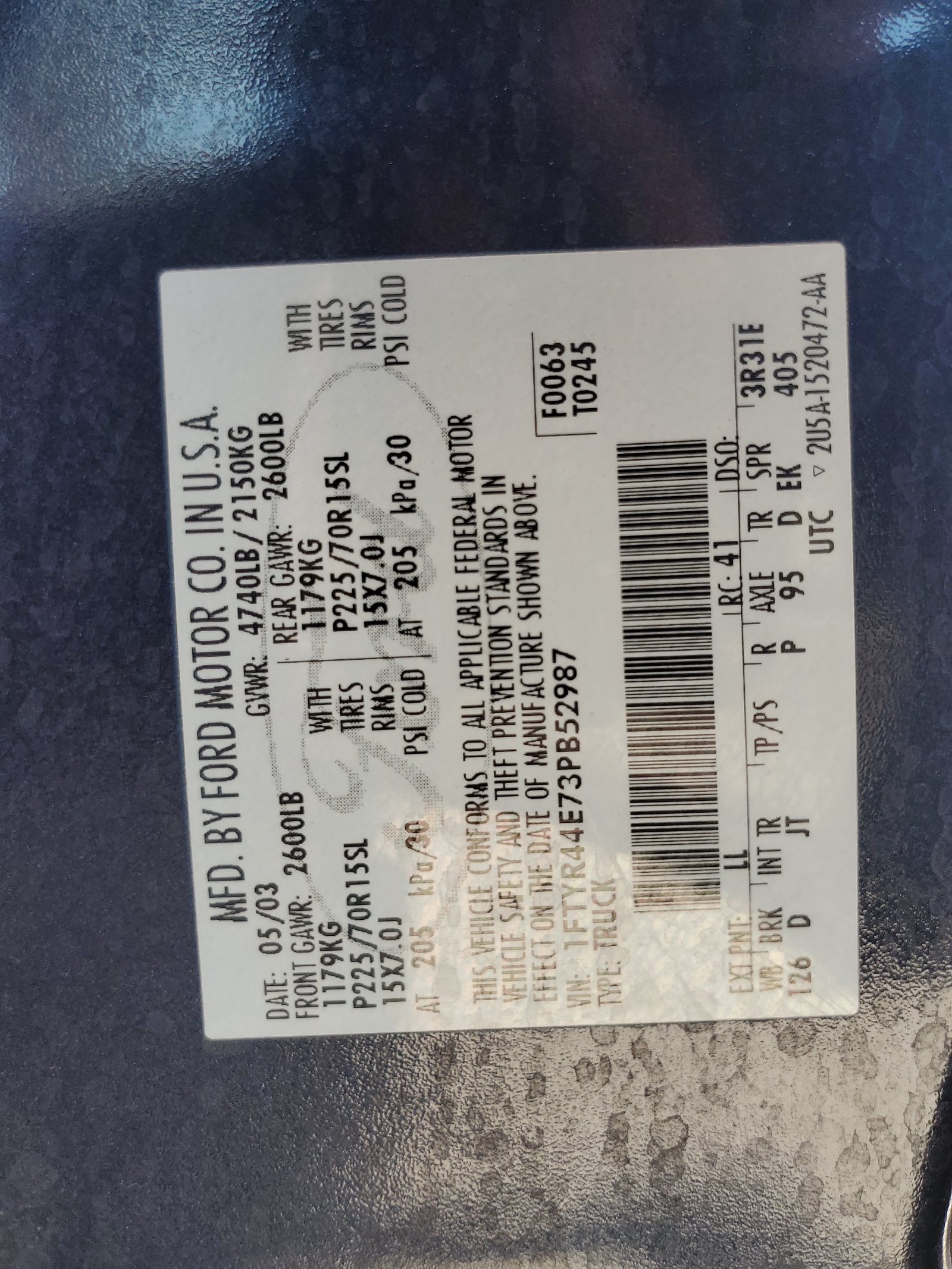 1FTYR44E73PB52987 2003 Ford Ranger Super Cab