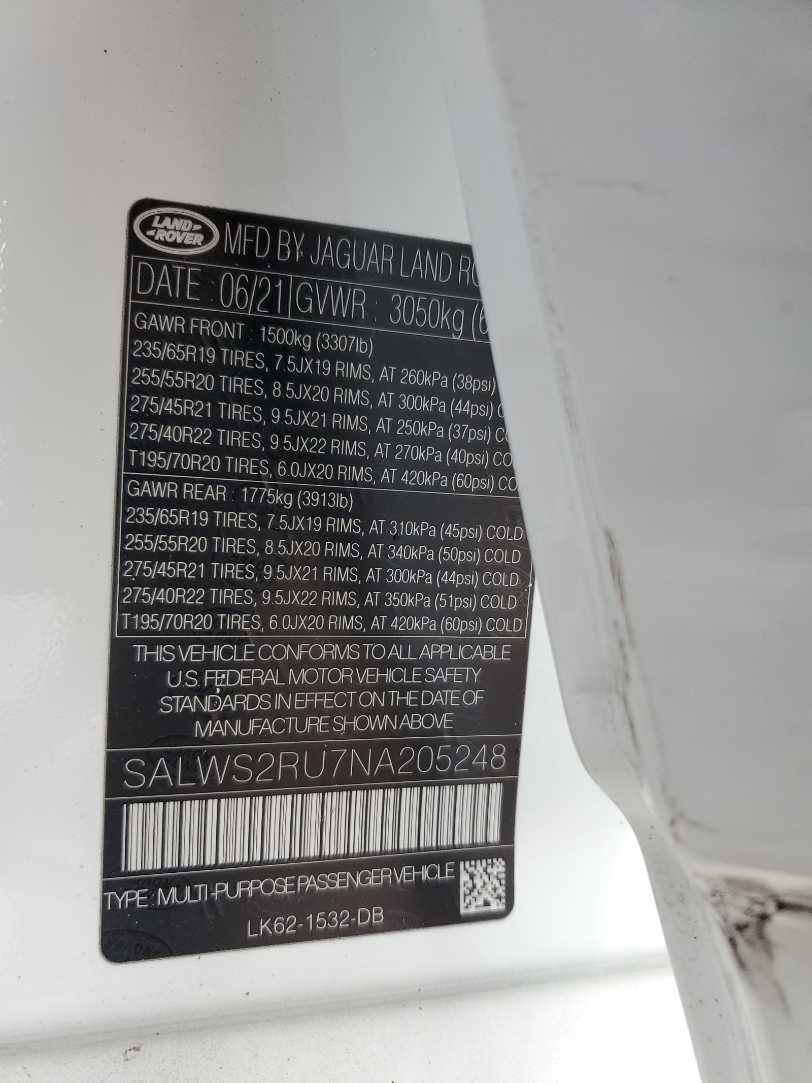 SALWS2RU7NA205248 2022 Land Rover Range Rover Sport Hst