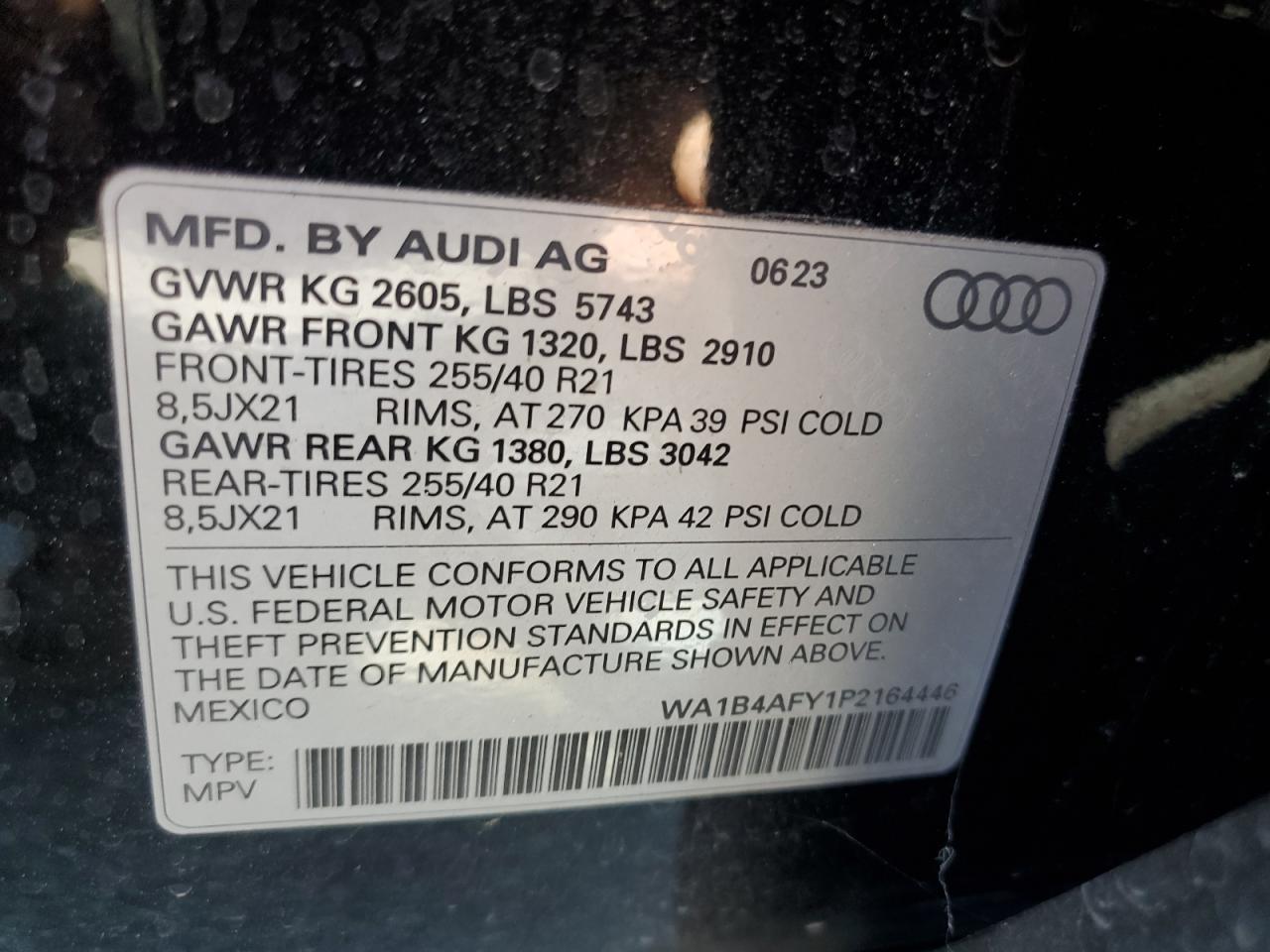 WA1B4AFY1P2164446 Audi SQ5 PREMIU 14