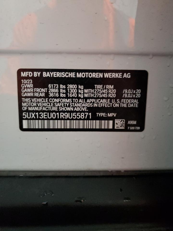 2024 BMW X5 Sdrive 40I VIN: 5UX13EU01R9U55871 Lot: 63562654