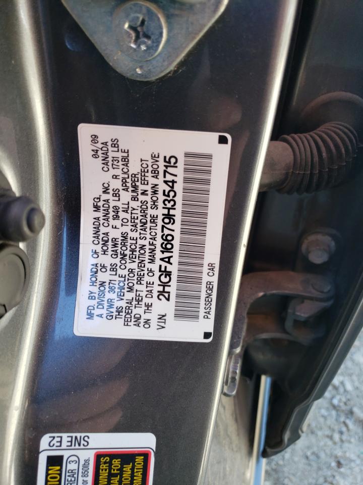 2009 Honda Civic Lx-S VIN: 2HGFA16679H354715 Lot: 61063984