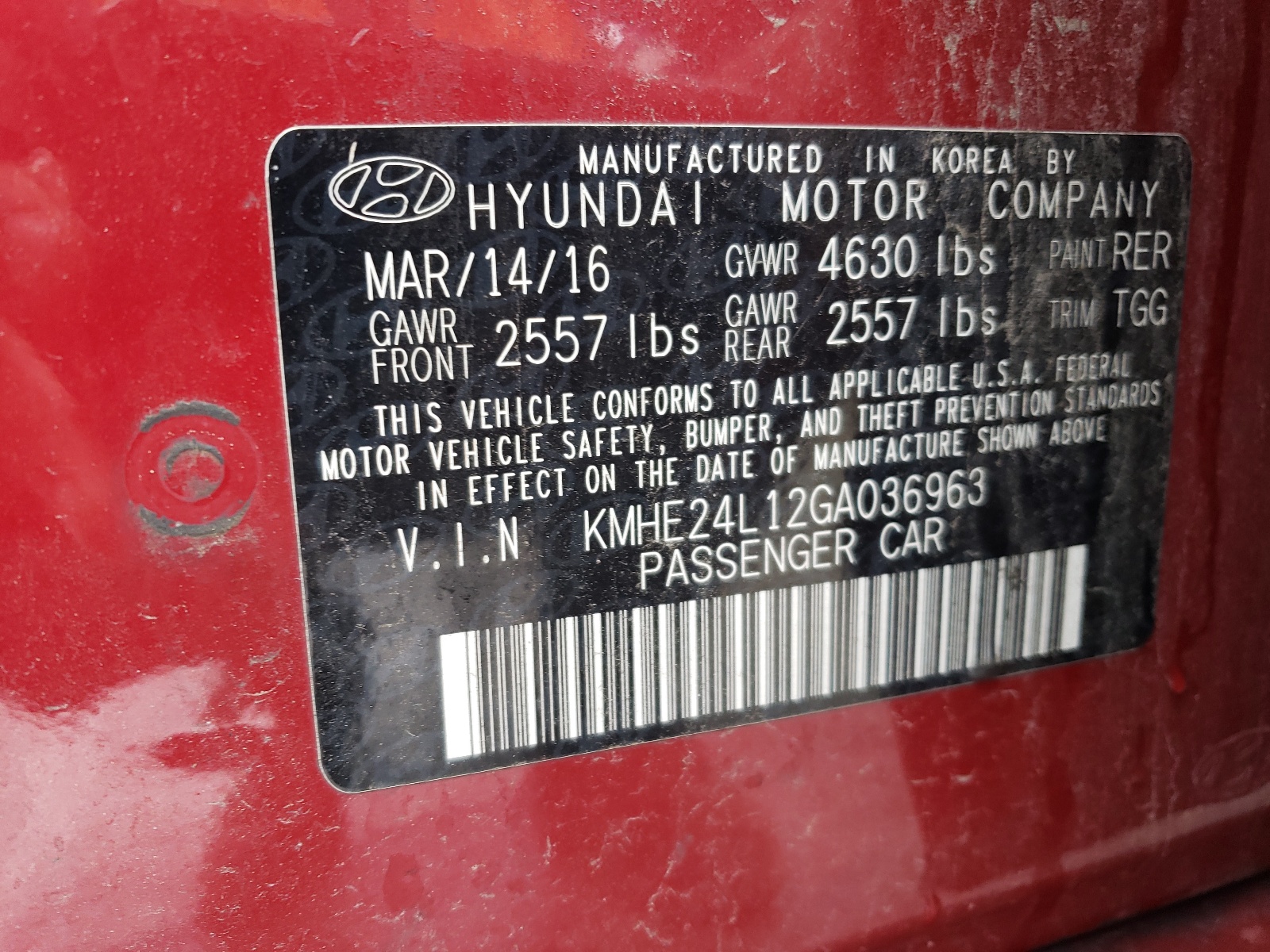 2016 Hyundai Sonata Hybrid vin: KMHE24L12GA036963