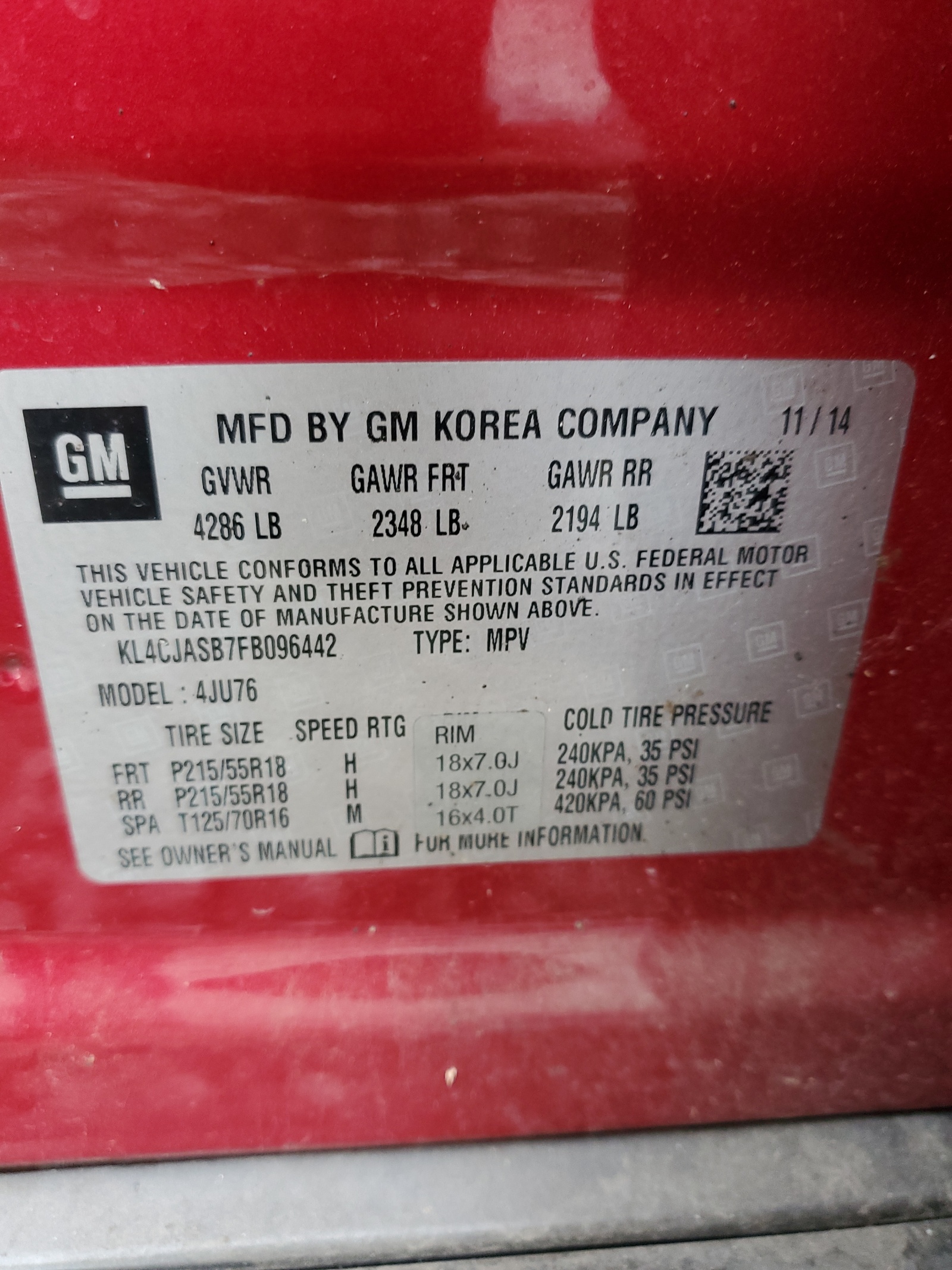 KL4CJASB7FB096442 2015 Buick Encore