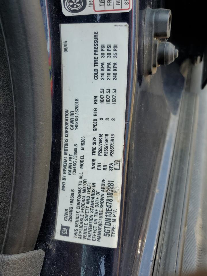 2007 Hummer H3 VIN: 5GTDN13E478103281 Lot: 64763454