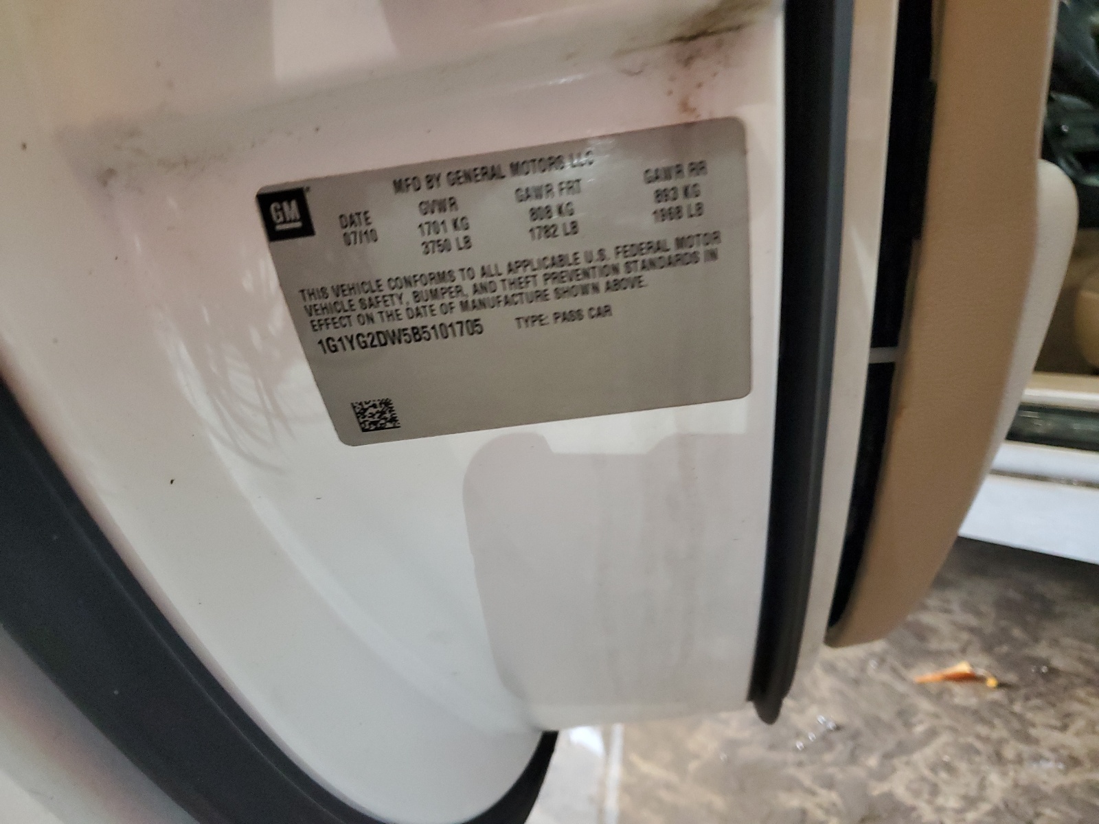 1G1YG2DW5B5101705 2011 Chevrolet Corvette