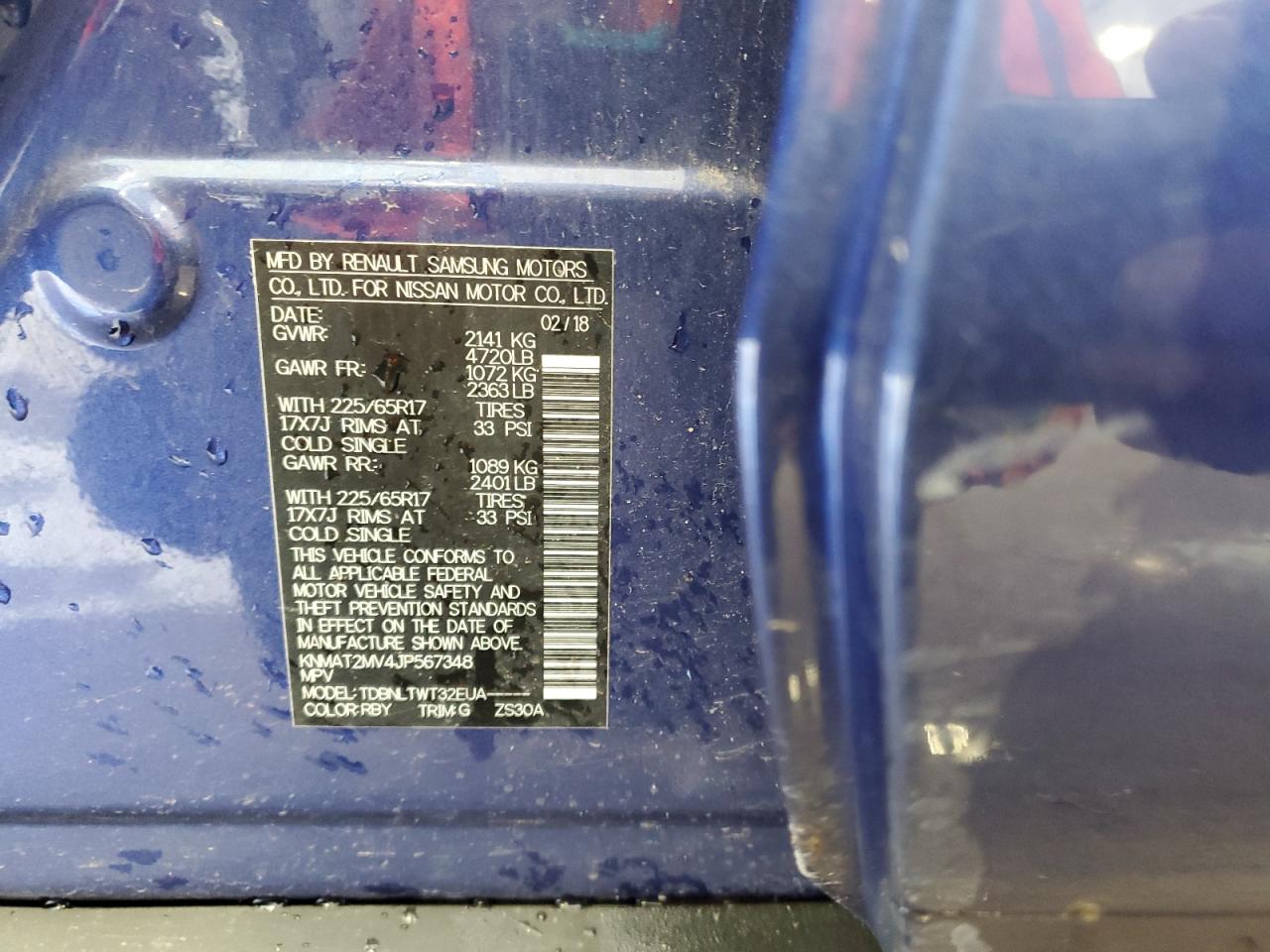 2018 Nissan Rogue S VIN: KNMAT2MV4JP567348 Lot: 63602364