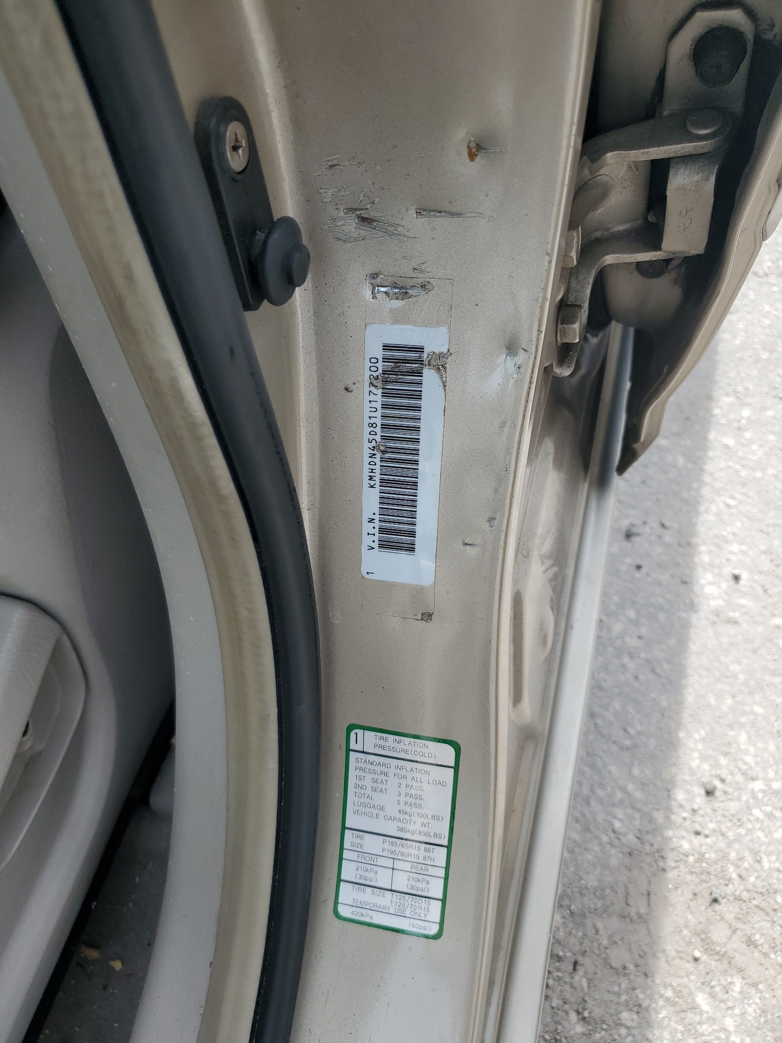 KMHDN45D81U177200 2001 Hyundai Elantra Gls