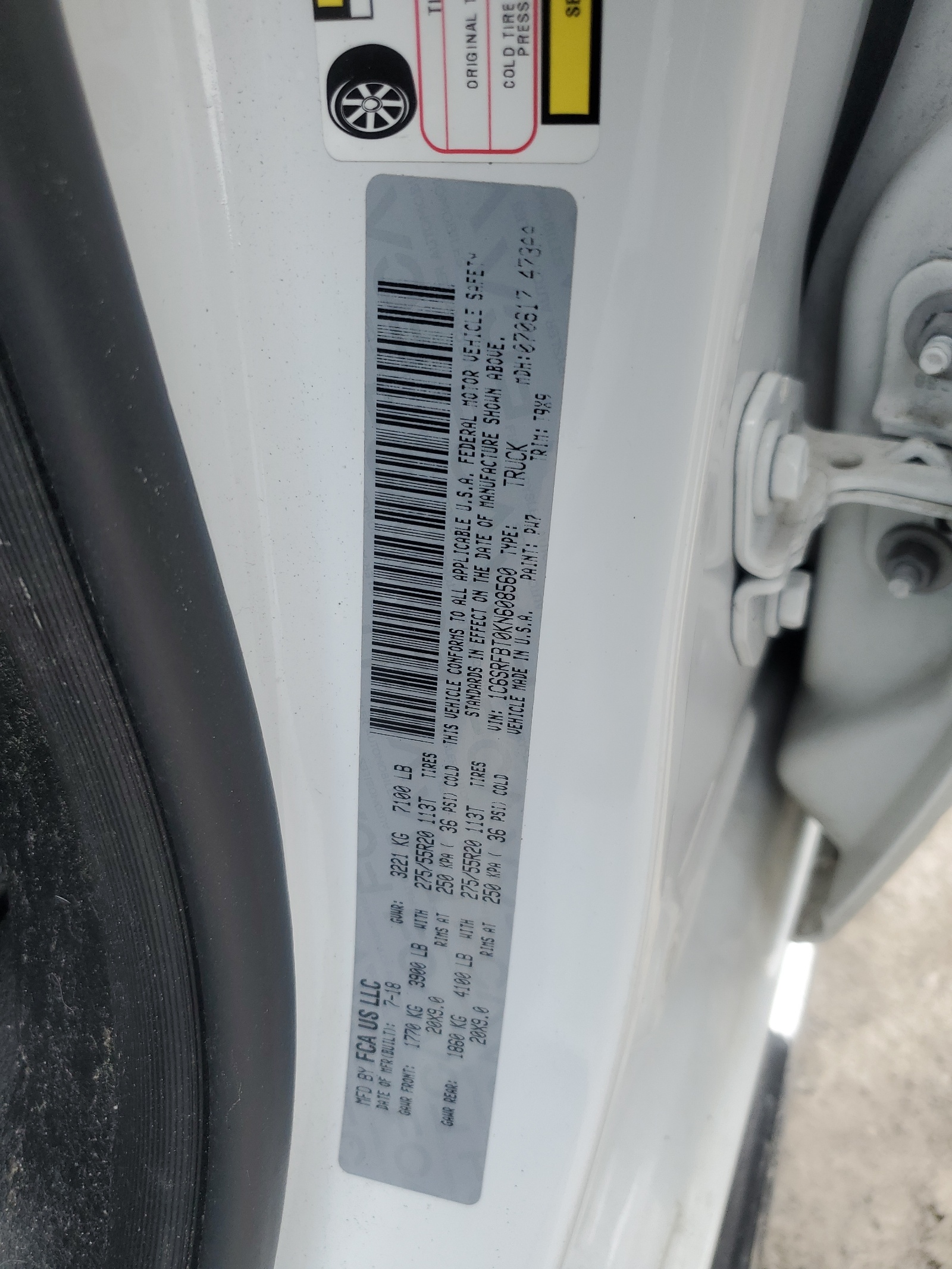 1C6SRFBT0KN608560 2019 Ram 1500 Big Horn/Lone Star