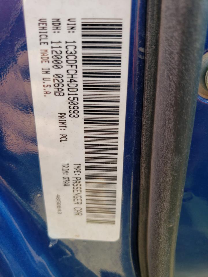 2013 Dodge Dart Limited VIN: 1C3CDFCH4DD150993 Lot: 64836324