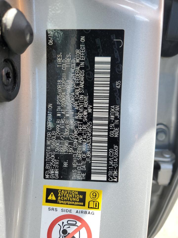 2013 Lexus Rx 350 Base VIN: JTJBK1BA3D2458525 Lot: 62735574