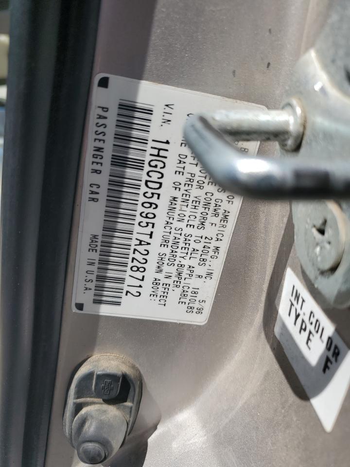 1996 Honda Accord Value VIN: 1HGCD5695TA228712 Lot: 61732274