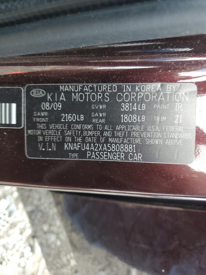 2010 Kia Forte Ex VIN: KNAFU4A2XA5808881 Lot: 64746634