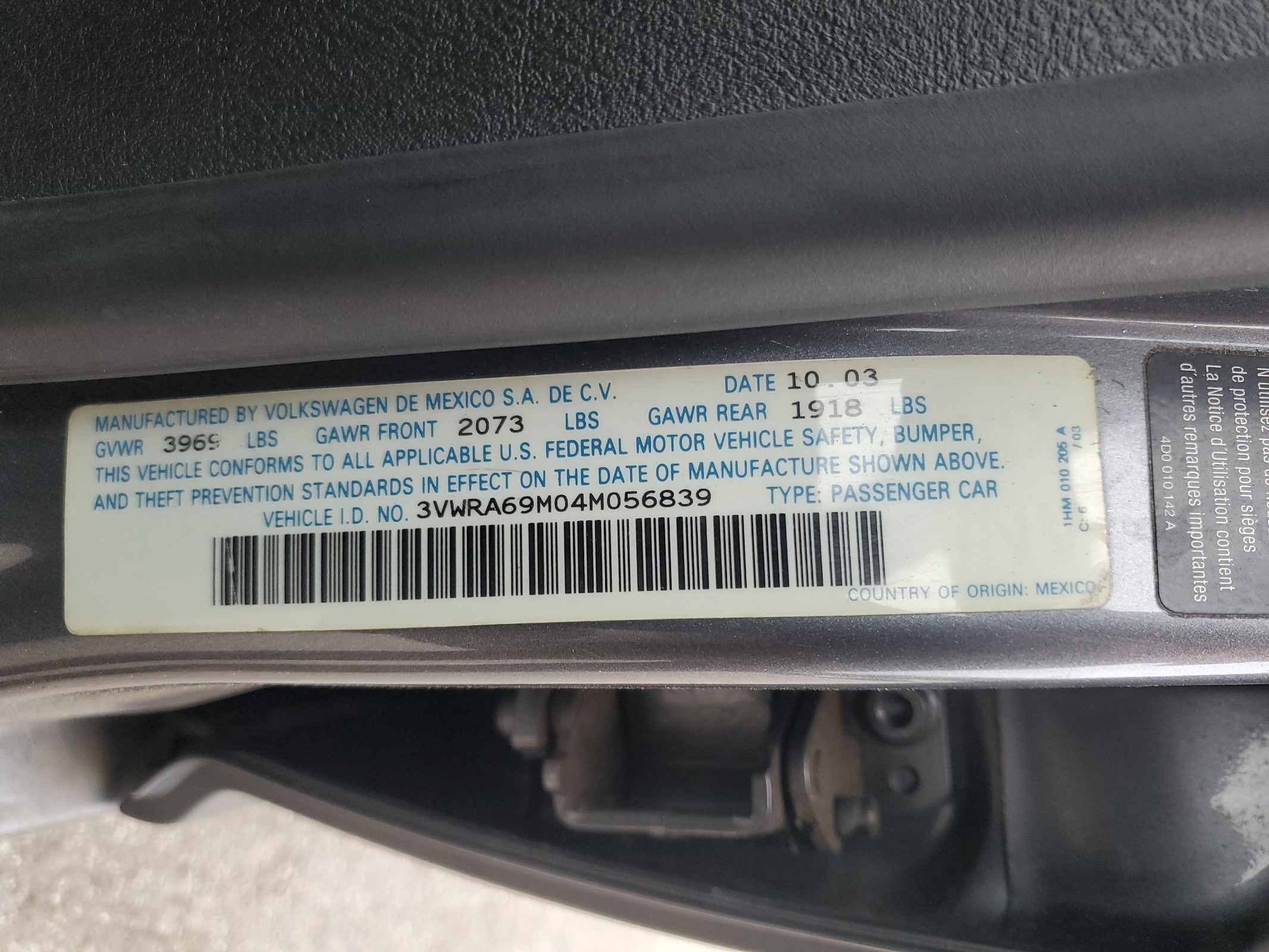 3VWRA69M04M056839 2004 Volkswagen Jetta Gl