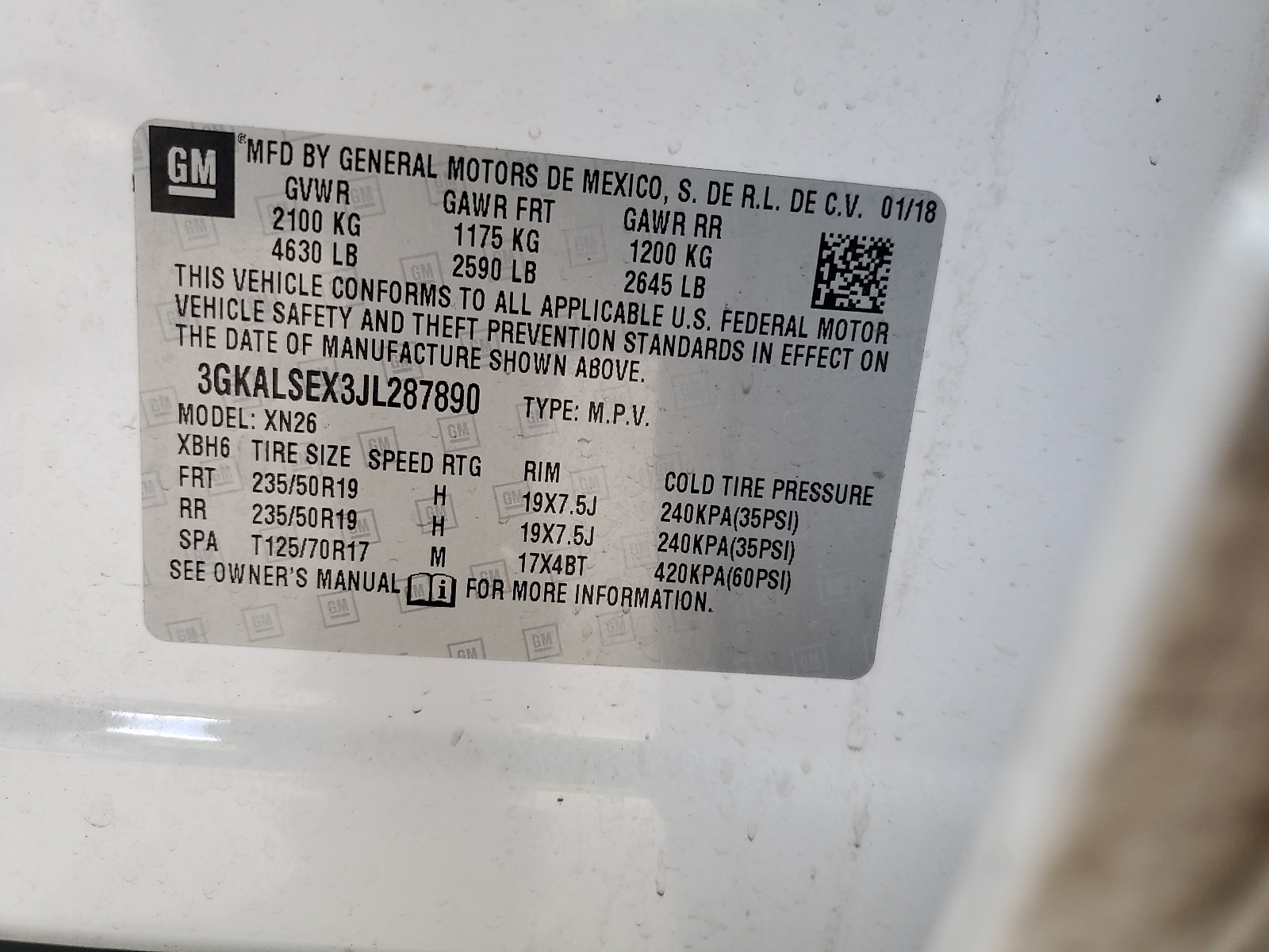 3GKALSEX3JL287890 2018 GMC Terrain Denali