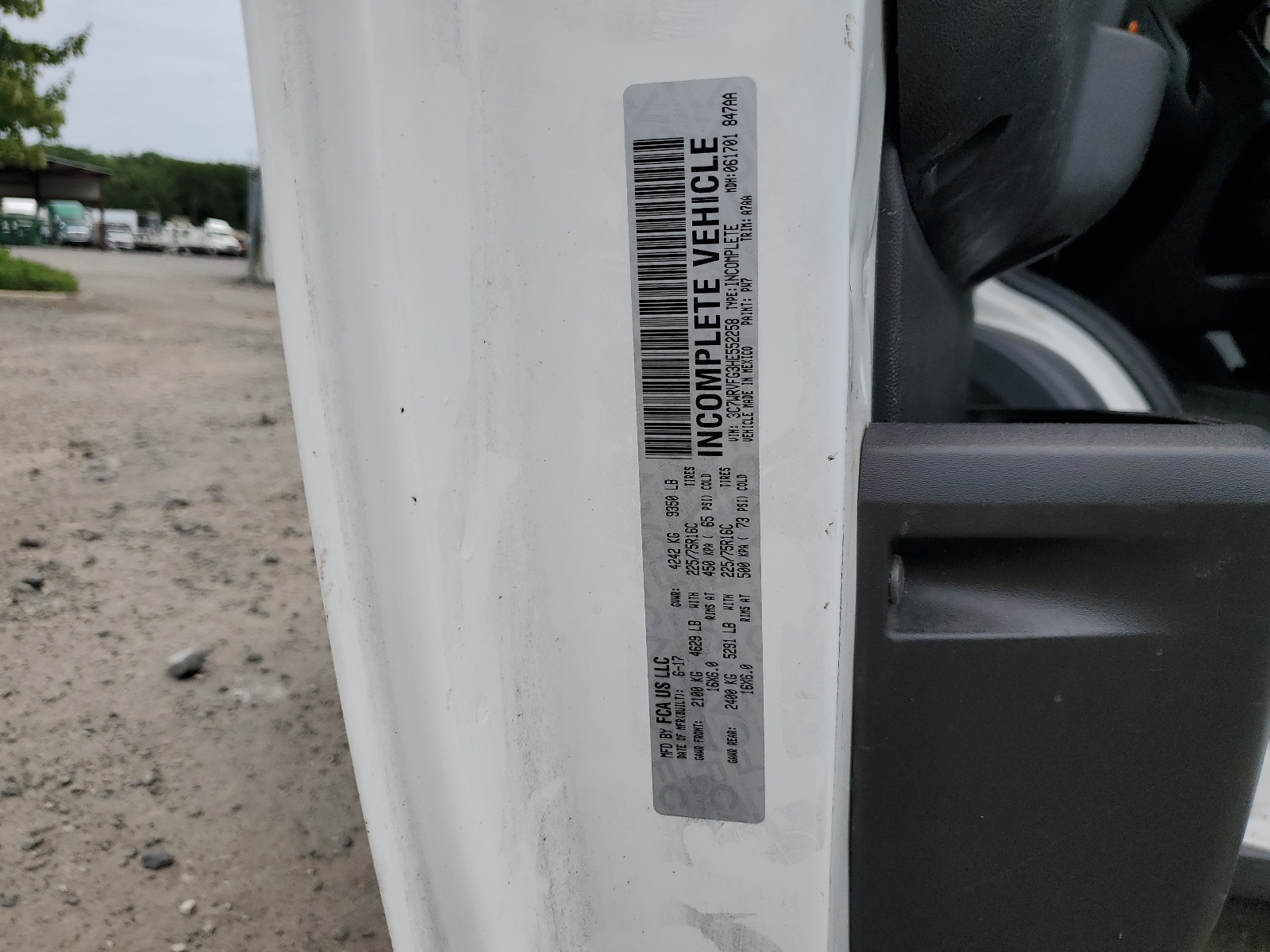 3C7WRVFG3HE552258 2017 Ram Promaster 3500 3500 Standard